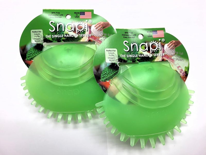 Snapi The Single Handed Salad Server, Kiwi, Rubber, Pack of 2, 7.5 Inches Length, SNAPI2PKKW - Image 1